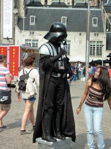 A Darth Vader mime artist in Amsterdam (No, it is not relevant to anything)