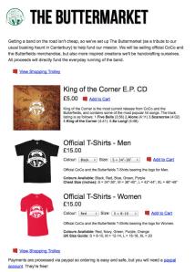One of the merchandising webpages