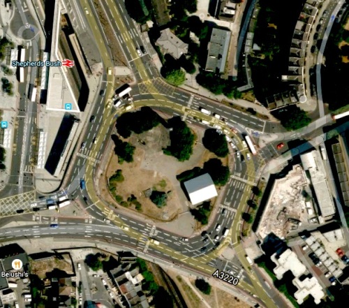 Shepherd’s Bush roundabout from Google Maps