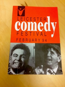The first Festival programme with Tony Slattery (left) and Norman Wisdom